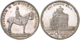 Deutsche Medaillen. 
Brandenburg-Preußen. 
Wilhelm II. 1888-1918. Silbermed. 1898, unsign., auf die Palästinareise des Kaisers, Wilhelm II. zu Pferd...