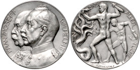 Deutsche Medaillen. 
Deutsches Reich. 
Silbermed. o.J. (1914), von A. Löwenthal bei Oertel, auf die Waffenbrüderschaft mit Österreich-Ungarn, die ge...