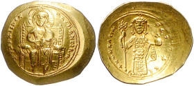 Byzantinische Münzen. 
Constantinus X. Ducas, 1059-1067. Gold-Histamenon (Rotgold), 4,41 g, Constantinopel, thronender Christus v.v./stehender Kaiser...
