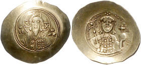 Byzantinische Münzen. 
Michael VII. Ducas, 1071-1078. Gold-Histamenon, 4,37 g, Constantinopel, Christusbüste v.v., "IC" links i.F. und "XC" rechts i....