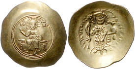 Byzantinische Münzen. 
Nicephorus III. Botaniates, 1078-1081. Elektron-Histamenon, 4,40 g, Constantinopel, thronender Christus v.v./stehender Kaiser ...