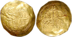 Byzantinische Münzen. 
Johannes II. Comnenus, 1118-1143. Gold-Hyperpyron, 4,12 g, Constantinopel, thronender Christus v.v./Hüftbild der Gottesmutter ...
