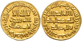 Arabische Welt. 
Umayyaden, Kalifen in Damaskus. Al-Walid I. ibn Abd al-Malik, 705-715. Dinar, 710/711, ohne Mzst.-Zeichen (wohl Damaskus), GOLD, 4,2...