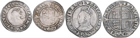 Großbritannien. 
Elisabeth I. 1558-1603. Sixpence 1567, mittlere Büste, 3,20 g, und Shilling o.J. (5. Ausg., 1582-1600), 5,77 g. Seaby&nbsp;2562B&nbs...