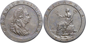 Großbritannien. 
George III. 1760-1820. 1 Penny 1797, Kupfer, "Cartwheel". Seaby&nbsp;3777, KM&nbsp;618.

gutes ss