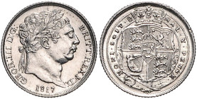 Großbritannien. 
George III. 1760-1820. 6 Pence 1817, Silber, 2,85 g, KM 665. Seaby&nbsp;3791.

f. stfr
