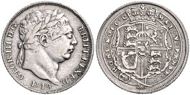 Großbritannien. 
George III. 1760-1820. 6 Pence 1819, Silber, 2,72 g, KM 665. Seaby&nbsp;3791.

ss