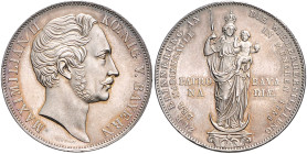 Bayern. 
Maximilian II. 1848-1864. Doppelgulden 1855, Mariensäule. Jaeger&nbsp;84, AKS&nbsp;168, Kahnt&nbsp;118.

feine Tönung, winz. Rdu, vz-f. st...