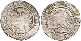 Brandenburg/-Preußen. 
Joachim I. und Albrecht 1499-1515. Groschen 1515, Frankfurt/Oder. Bahrf.&nbsp;II/&nbsp;149.

ss