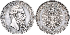 Preußen. 
Friedrich III. 1888. 2 Mark 1888 \b. Jaeger&nbsp;98.

schöne Patina, f. vz