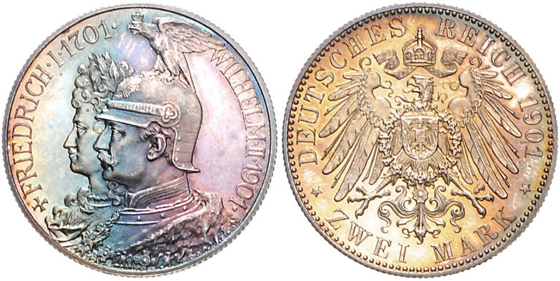 Preußen. 
Wilhelm II. 1888-1918. 2 Mark 1901, 200 Jahre Königreich. Jaeger&nbsp...