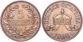 Deutsch-Ostafrika. 
5 Heller 1908 J. Jaeger&nbsp;N717.

ss-vz