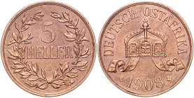 Deutsch-Ostafrika. 
5 Heller 1908 J. Jaeger&nbsp;N717.

ss/f. vz
