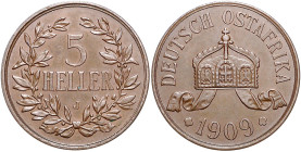 Deutsch-Ostafrika. 
5 Heller 1909 J. Jaeger&nbsp;N717.

winz. Rdu, vz