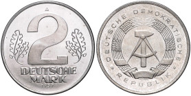 Umlaufmünzen. 
Probe. 2 DM 1957 A, Abschlag in Chrom-Nickel-Stahl, 29,0 mm, 10,30 g, glatter Rand.

stfr