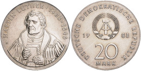 Gedenkmünzen. 
20 Mark. 1983, Luther. Jaeger&nbsp;1591.

stempelfrisch
