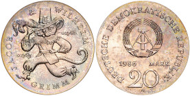 Gedenkmünzen. 
20 Mark. 1986, Grimm. Jaeger&nbsp;1607.

stempelfrisch