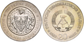 Gedenkmünzen. 
20 Mark. 1987, Stadtsiegel. Jaeger&nbsp;1617.

stempelfrisch