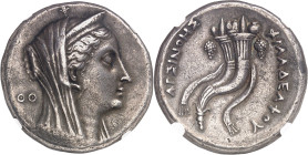 GRÈCE ANTIQUE
Royaume lagide, Ptolémée II (283-246 av. J.-C.). Décadrachme pour Arsinoé II Philadelphe ND (253-249 av. J.-C.), Alexandrie.
NGC Ch VF...