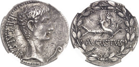 EMPIRE ROMAIN
Auguste (27 av. J.-C. - 14 ap. J.-C.). Cistophore ND (27-26 av. J.-C.), Pergame.
NGC XF 5/5 1/5 (5790005-009).
Av. IMP. CAESAR. Tête ...