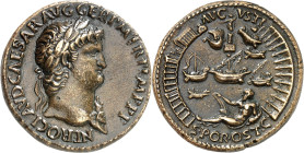 EMPIRE ROMAIN
Néron (54-68). Padouan du sesterce au port d’Ostie, par ou d’après Giovanni Cavino ND (c.1530-1570).
Av. NERO CLAVD CAESAR AVG GER PM ...