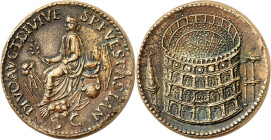 EMPIRE ROMAIN
Vespasien (69-79). Padouan du sesterce au Colisée du divin Titus, par Giovanni Cavino ND (c.1530-1570).
Av. DIVO AVG. T DIVI VE - SP. ...