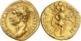 EMPIRE ROMAIN
Hadrien (117-138). Aureus ND (128-132 ou 136-138 ou encore c.139 sous Antonin), Rome.
Av. HADRIANVS AVGVSTVS P P. Buste à gauche, avec...