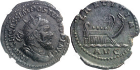 EMPIRE ROMAIN
Postume (260-269). Double sesterce ND (261), Lyon.
NGC Ch XF* 4/5 5/5 (5790005-001).
Av. IMP C M CASS LAT POSTVMVS P F AVG. Buste rad...