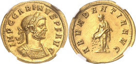 EMPIRE ROMAIN
Carin (282-285). Aureus 284, Siscia.
NGC Ch AU 5/5 1/5 straightened (5788896-001).
Av. IMP C CARINVS P F AVG. Buste cuirassé et lauré...