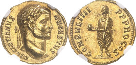 EMPIRE ROMAIN
Dioclétien (284-305). Aureus 290-292, Antioche ou Cyzique.
NGC AU 5/5 4/5 (5790003-001).
Av. DIOCLETIANVS AVGVSTVS. Buste lauré à dro...
