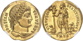 EMPIRE ROMAIN
Constantin Ier (307-337). Solidus ND (326), Thessalonique.
NGC Ch MS 5/5 4/5 (6290632-008).
Av. CONSTAN - TINVS AVG. Tête laurée à dr...
