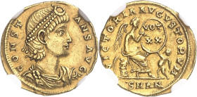 EMPIRE ROMAIN
Constans (337-350). 9 siliques ou 1 ½ scripulum ND (347-350), Antioche.
NGC Ch XF 5/5 3/5 (5787366-002).
Av. CONST - ANS AVG. Buste à...