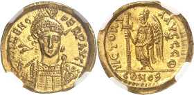 EMPIRE ROMAIN
Zénon (476-491). Solidus 476-491, Constantinople ? ou Thessalonique ? 9e officine.
NGC MS 5/5 3/5 edge bend (5788894-010).
Av. DN ZEN...