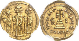 EMPIRE BYZANTIN
Héraclius et Héraclius Constantin (613-641). Solidus, 5e officine An 10 (636-637), Constantinople.
NGC Ch XF 4/5 2/5 marks (5787366-...