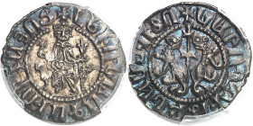 ARMÉNIE
Léon II [ou Levon II] (1187-1199-1219). Tram ND (après 1199).
PCGS MS63 (44135265).
Av. Légende arménienne, Le Roi couronné assis sur un tr...