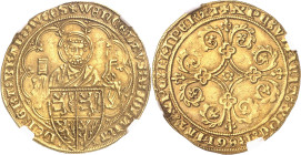 BELGIQUE
Brabant (duché de), Jeanne et Wenceslas (1355-1383). Pieter d’Or ND, Louvain.
NGC MS 61 (6389234-078).
Av. + WENCESLAVSx Zx IOHANAx - xDEI...