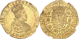 BELGIQUE
Tournai (Seigneurie de), Philippe IV (1621-1665). Double souverain 1647, Tournai.
NGC MS 62 (5790008-006).
Av. PHIL. IIII. D. G. HISP. ET....