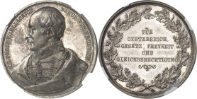 CROATIE
Ferdinand Ier (1835-1848). Médaille, Josip Jelačić Bužimski et le soulèvement de la Croatie en faveur de l’Autriche ND (1848), Vienne.
NGC M...