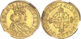DANEMARK
Frédéric III (1648-1670). Ducat 1657, Copenhague.
NGC MS 62 (5790008-037).
Av. FRIDERICVS. III. D. G. DANIÆ (date). Buste couronné, drapé ...