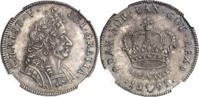 DANEMARK
Christian V (1670-1699). Krone (couronne) ou 4 mark 1693, Copenhague.
NGC MS 65 (6389235-059).
Av. CHRIST. V. - DEI. GRATIA. Buste cuirass...