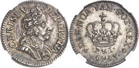 DANEMARK
Christian V (1670-1699). Essai de mark 1693, Copenhague.
NGC MS 61 (5790008-040).
Av. CHRIST. V. - DEI. GRATIA. Buste cuirassé à droite, a...