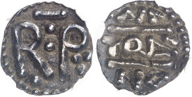 FRANCE / CAROLINGIENS
Pépin le Bref (751-768). Denier ND (752-768), Avttramno, Saint-Denis ?
NGC AU 58 (5788890-024).
Av. RP dans le champ sous une...