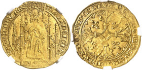 FRANCE / CAPÉTIENS
Jean II le Bon (1350-1364). Royal d’or, 2e émission ND (1359).
NGC MS 63 (5783257-022).
Av. IOH’ES: DEI: GRA - FRANCORV: REX. Le...