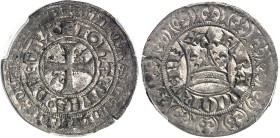 FRANCE / CAPÉTIENS
Jean II le Bon (1350-1364). Gros blanc à la couronne ND (1357).
PCGS AU58 (44001617).
Av. + IOHANNES° DEI° GRA. Croix cantonnée ...