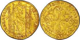 FRANCE / CAPÉTIENS
Charles V (1364-1380). Royal d’or ND (août 1364).
PCGS MS63 (45080460).
Av. °K’O’L° REX° - ‘FRANCOR’°. Le Roi debout sous un dai...