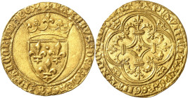 FRANCE / CAPÉTIENS
Charles VI (1380-1422). Écu d’or à la couronne, 2e émission ND (1388-1389).
NGC MS 62 (6630860-027).
Av. + KAROLVSx DEIx GRACIAx...