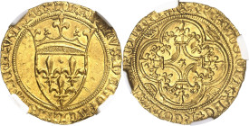 FRANCE / CAPÉTIENS
Charles VI (1380-1422). Écu d’or à la couronne, 4e émission ND (1394-1411), Montpellier.
NGC MS 62 (5787365-104).
Av. + KAROLVSx...