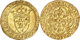 FRANCE / CAPÉTIENS
Charles VI (1380-1422). Écu d’or à la couronne, 5e émission ND (1411-1418), Paris.
NGC MS 63 (6630860-023).
Av. + KAROLVSx DEIx ...