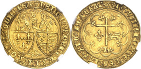 FRANCE / CAPÉTIENS
Henri VI d'Angleterre (1422-1453). Salut d’or 2e émission ND (1422), couronne, Paris.
NGC MS 62 (5781504-001).
Av. (atelier) HEN...
