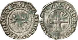 FRANCE / CAPÉTIENS
Charles VII (1422-1461). Petit blanc aux trois lis, 1ère émission ND (1423-1426), Mont-Saint-Michel.
NGC RESIDUE (5790006-121).
...